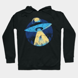 Funny Alien Abduction UFO graphic - Vintage Space Gift Hoodie